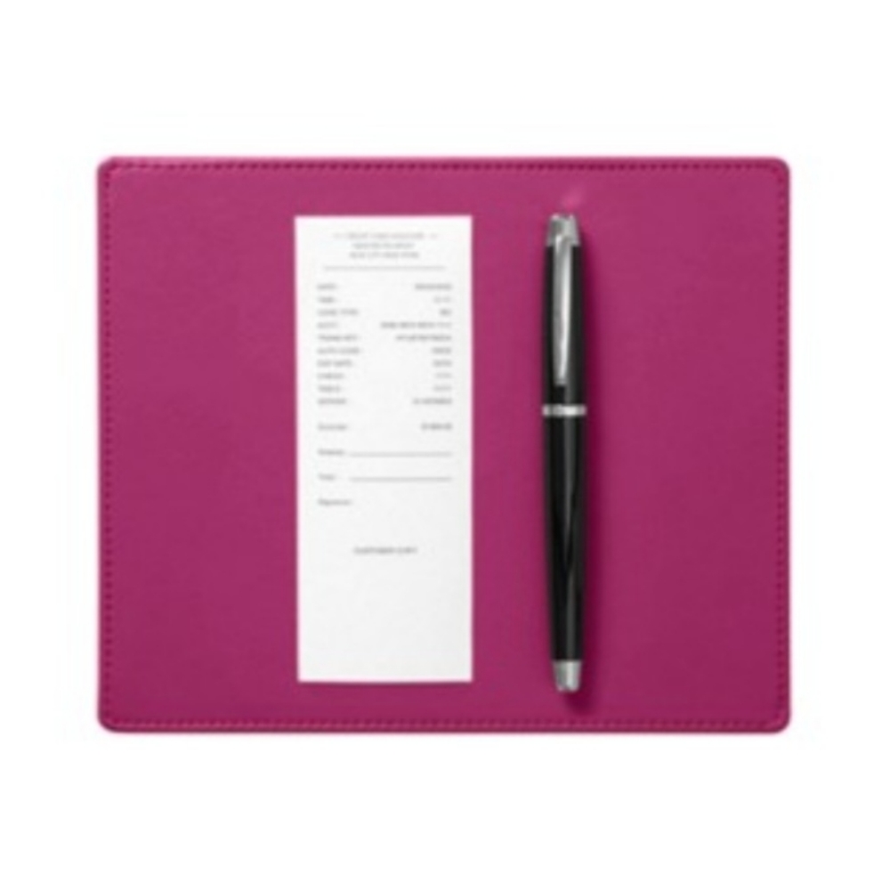 Lucrin Fuchsia Genuine Smooth Leather Signing Pad. 7.9" X 6.7". Brand New.